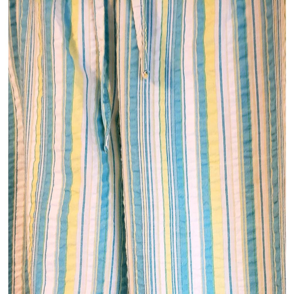 vintage size XL green & blue cotton casual capri pants - Picture 2 of 6